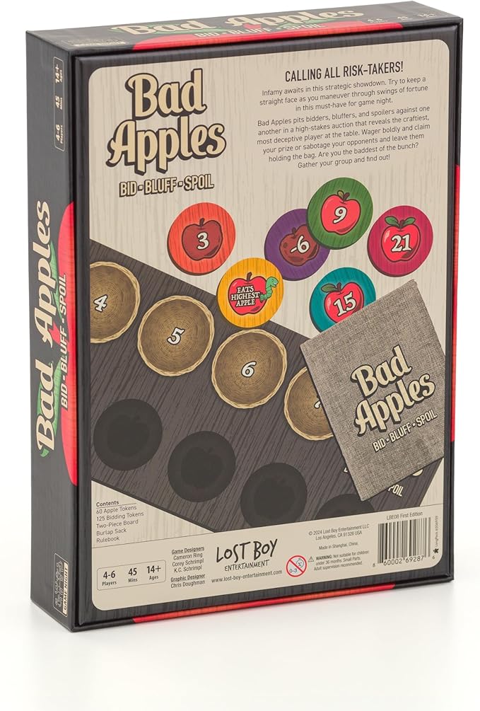 Bad Apples - Board Games - Family Games - Party Games - Games for Adults - Card Games - Strategy - Bidding & Bluffing - Game Night
