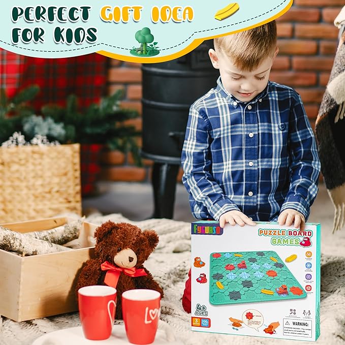 Road Builder Kids Logic Toys: Large Puzzle STEM Board Games, Educational Montessori Toys Birthday Gifts for Age 4-8 Year Old (Blue)