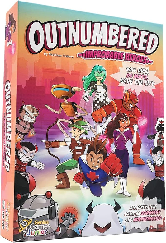 Outnumbered: Improbable Heroes - Mensa Award Winning Superhero Math Board Game | Fun & Educational STEM Game for Kids, Adults, and Families | Learn Multiplication & Division