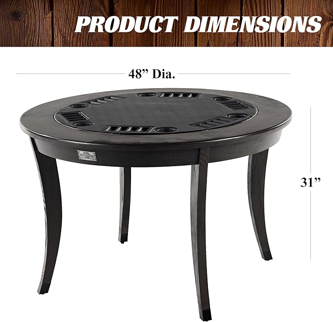 Barrington Poker Multiple Styles Folding Poker Table & Poker Table Top/Dining Table Collection, Durable Padded Rail Tables with Felt Playing Surface, Perfect for Texas Holdem Games