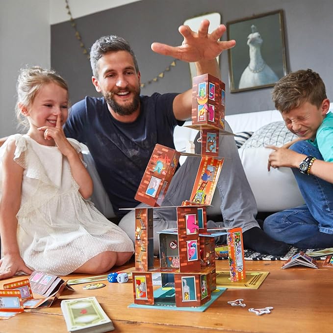 HABA Rhino Hero Super Battle - Exciting 3D Stacking Board Game for Kids & Adults, Fun Family Games, Stacking Card Games for Kids, Made in Germany