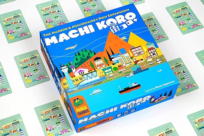 Pandasaurus Games Machi Koro THE EXPANSIONS - Harbor and Millionaire's Row Expansion Sets,Fast-Paced Dice Rolling Board Game for Kids and Adults,Ages 8+,2-5 Players,30-45 Min Playtime