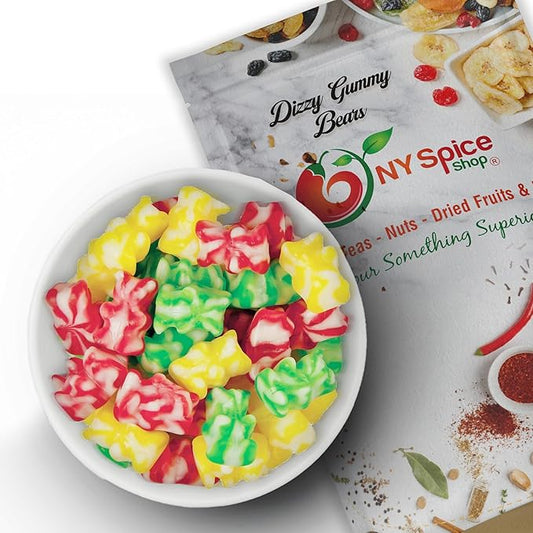 NY Spice Shop Dizzy Gummy Bears Bulk - 1 Pound Gummies Bears Candy - Gummies Fruit Snacks - Chewy Candy - Flavor Gummy Candies - Gummi Bear Gift For All Occasions