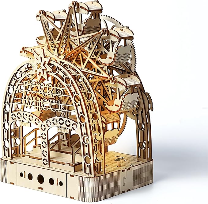Mechanical 3D Wooden Puzzles, Brain-Teasing Puzzle Game for Every Occasion, Ideal Gifts for Teens and Adults (Ferris Wheel)