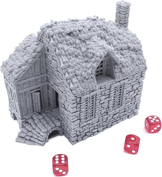 Barlyway Cottage - DND Terrain Compatible with Dungeons and Dragons, 28mm Miniature Wargaming, Tabletop RPGs, Wargame Scenery