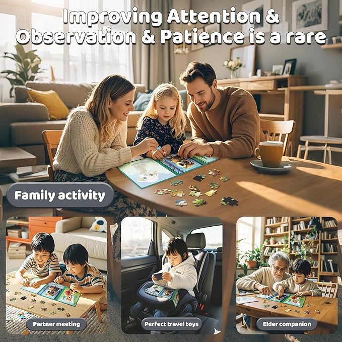 Puzzles for Kids Ages 3-5 36 Pieces Kids Puzzle 4-6 Travel Puzzles Ages 4-8 Animal Airplane Car Road Trip Activities Games Toys Girls and Boys Gift