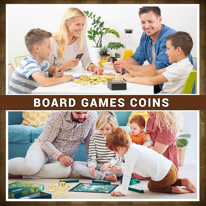 Hanaive 100 Pcs Metal Pirate Coins Bulk Gold Fake Coins Spanish Doubloon Tokens for Kids Board Games Pirate Party Cosplay(Fake Dollar)