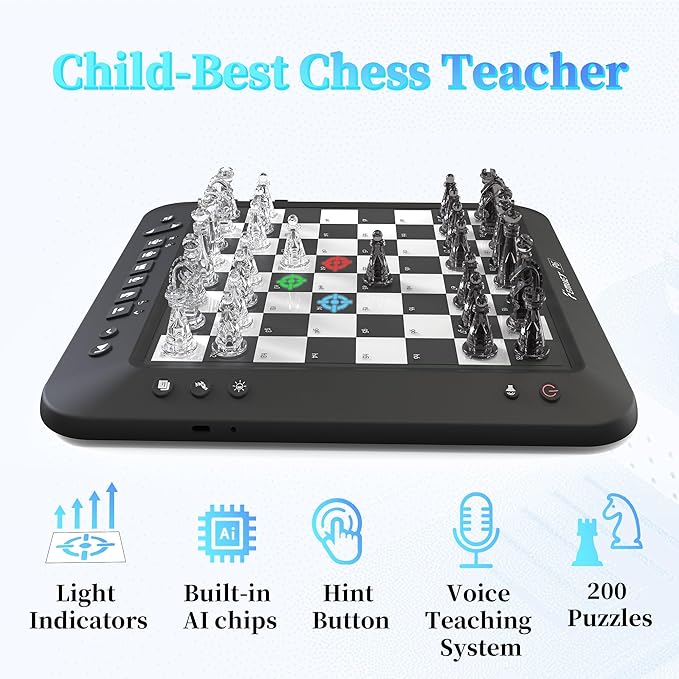 Electronic Chess Set, Computer Chess Game, Board Game, Chess Set Board Game, Electronic Chess Set Game, Chess Sets Games Lovers, for Beginners Great Partner