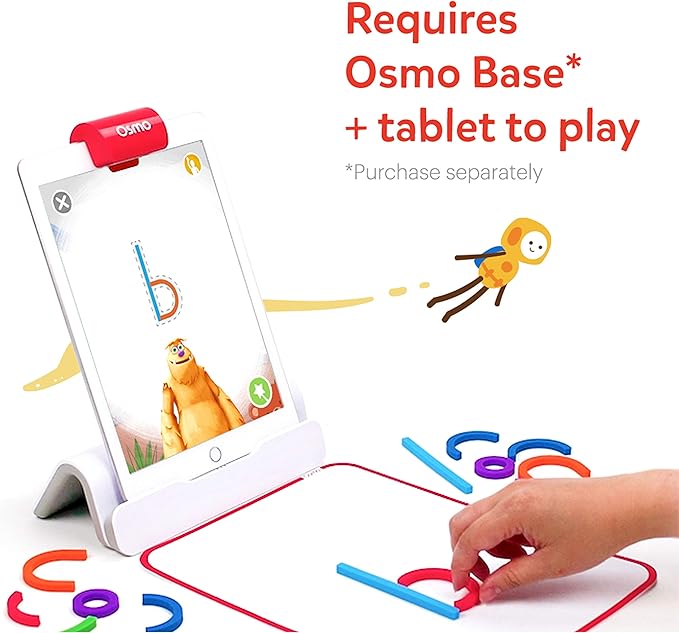 Osmo - Little Genius Sticks & Rings-2 Educational Learning Games -Ages 3-5-Imagination,Letter Formation & Creativity-For iPad or Fire Tablet -STEM Toy,Boy & Girl(Base Required - Amazon Exclusive)
