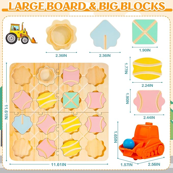Wooden Logical Road Builder Games, STEM Puzzle Family Board Games, Educational Brain Teaser Puzzle Toys for Boys Girls Ages 4-8, Maze Builder Set