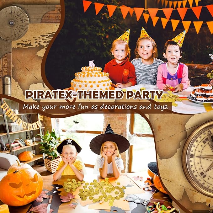 Hanaive 800 Pcs Plastic Pirate Coin Gold Treasure Spanish Doubloon Fake St. Patricks Toy Coin for Kids Board Games Pirate Party Cosplay Teachers Classroom Reward(Gold)