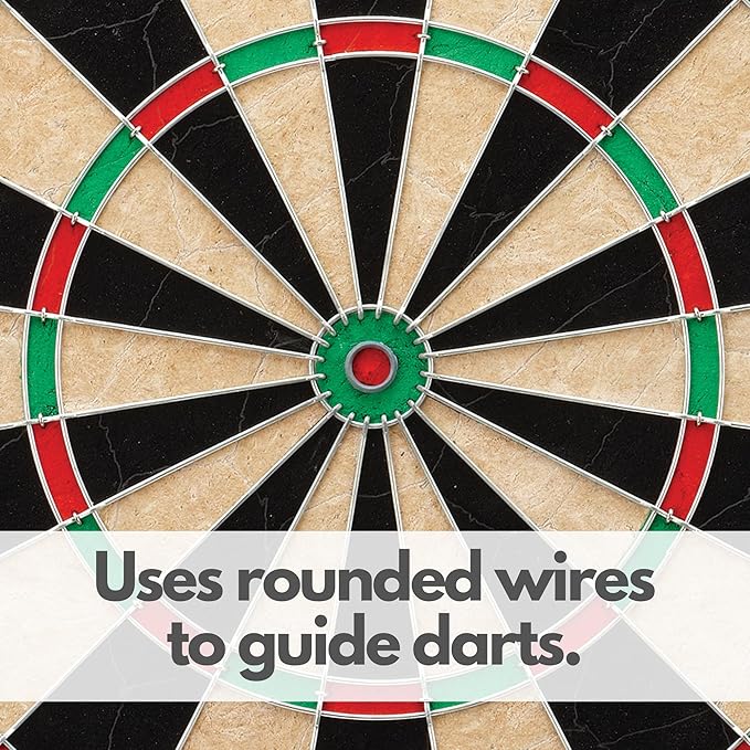 Viper League Pro Regulation Bristle Steel Tip Dartboard Starter Set with Staple-Free Bullseye, Radial Spider Wire, High-Grade Sisal with Rotating Number Ring, Chalk Cricket Scoreboard, Steel Tip Darts