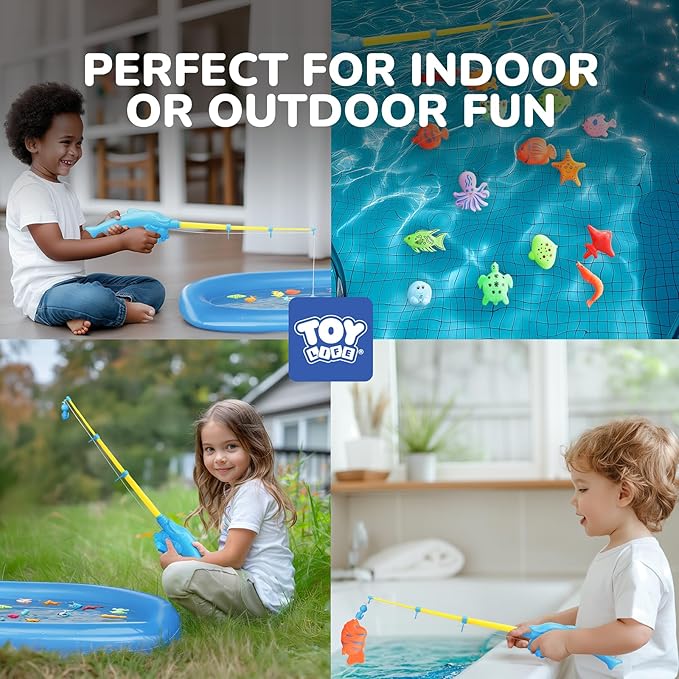 TOY Life Magnetic Fishing Game for Kids 3-5 with Toddler Fishing Poles, Magnetic Poles Game are Designed for Little Hands, Bath Toys for Kids Ages 4-8