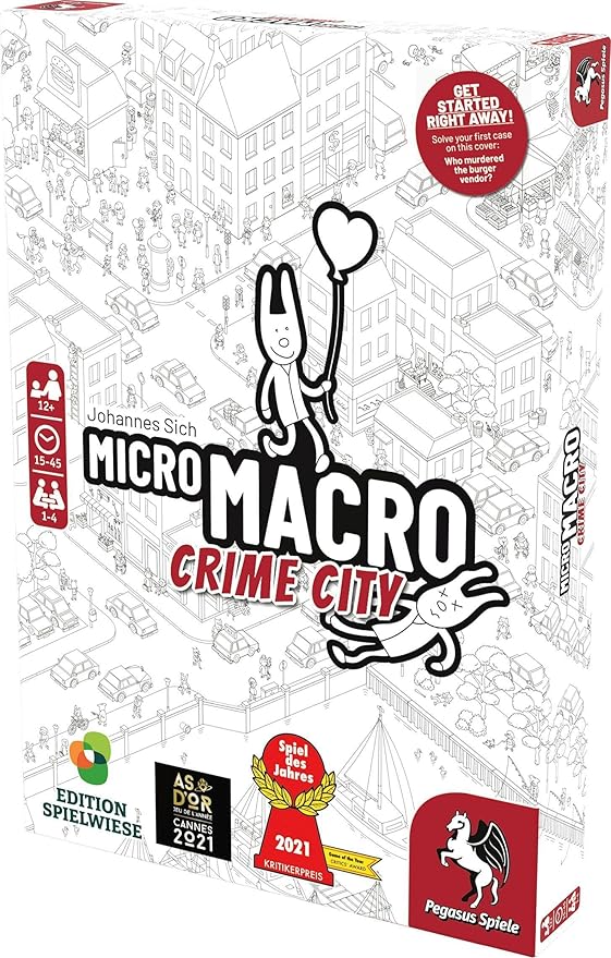 MicroMacro: Crime City - Board Game by Pegasus Spiele 1-4 Players – 15-45 Minutes of Gameplay – for Family Game Night – Kids and Adults Ages 12+ - English Version