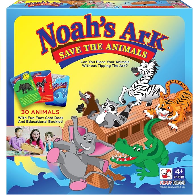 Noah's Ark Educational Balancing Board Game for Kids & Toddlers - Christian Bible Animal Toy with Rocking Balance - Fun and Learning for Kids