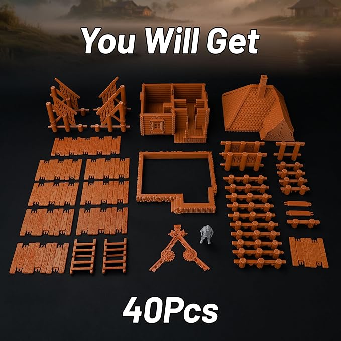 Modular Wharf RPG Terrain Set for Tabletop Roleplaying – Highly Detailed DND Accessories, TTRPG Buildings, Dungeons and Dragons Map Props for 28mm Miniatures-AF689