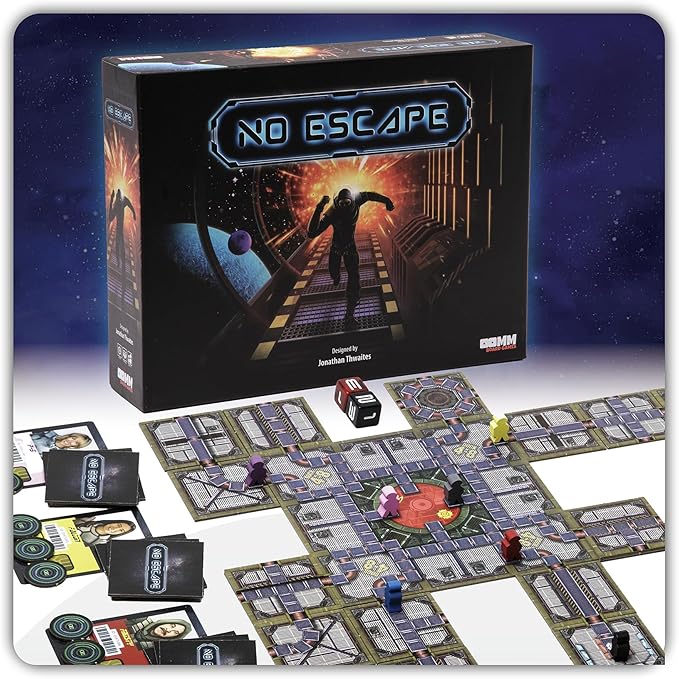 No Escape Board Game - Strategy Board Games for Adults, Family Games, Party Games. Unique Strategic Space Sabotage Traitor Maze Game with Tiles - Fun for Kids, Teenagers, Adults. 2 to 8 Players.