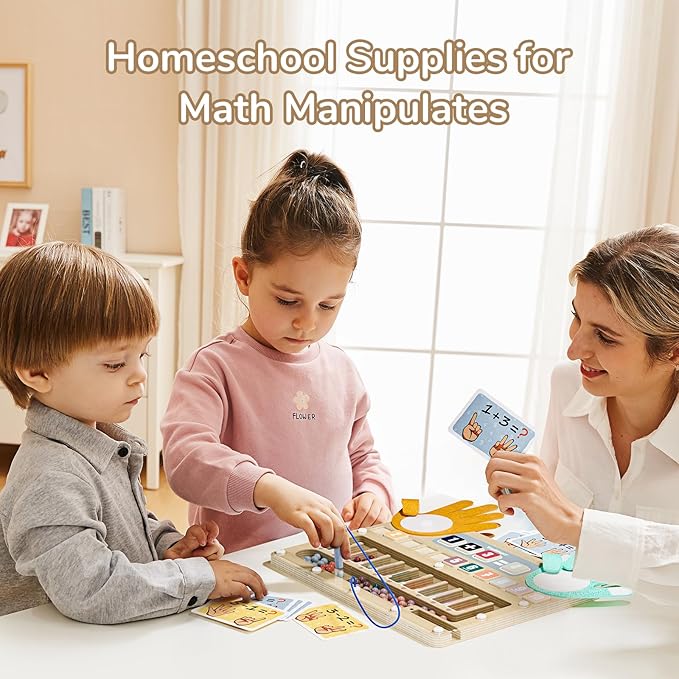 TOP BRIGHT Finger Math Addition & Subtraction Toys for Kids, Interactive Magnetic Beads Sorting Matching Learning Game for Ages 3 4 5+ Year, Educational Toys Gift for Preschoolers