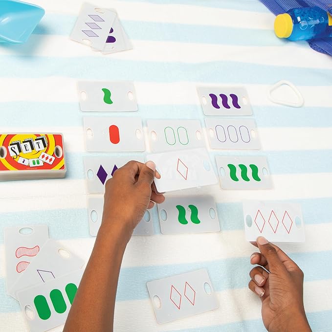 PlayMonster Set Card Games for Kids - Matching Game, Pool, Summer Toys, Pool, Travel Games, Memory, Learning Game, Multi-Player, Ages 6+