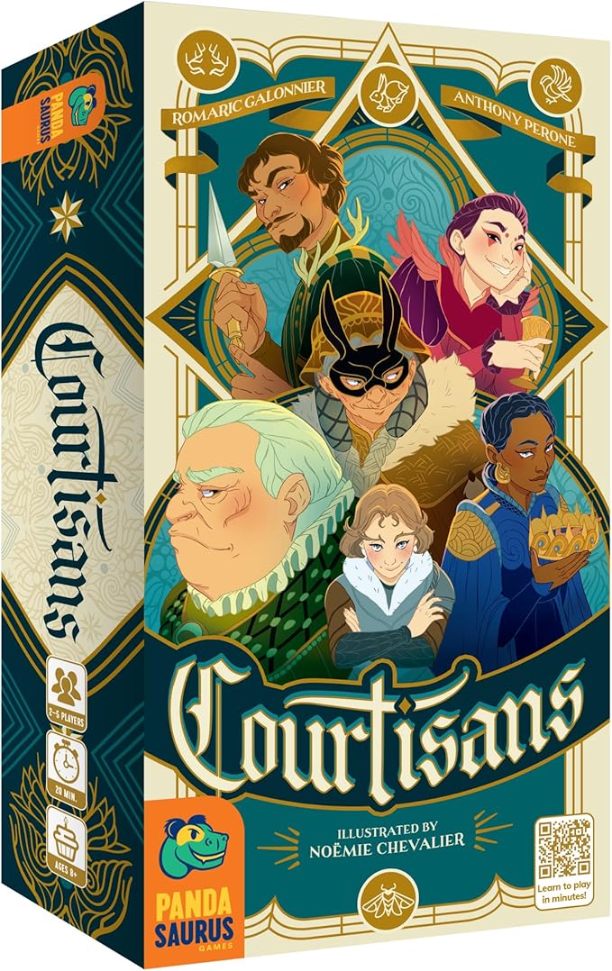 Pandasaurus Games Courtisans Card Game - Navigate Intrigue and Influence at The Queen's Banquet! Strategy Game, Fun Family Game for Kids & Adults, Ages 8+, 2-5 Players, 20-30 Min Playtime, Made