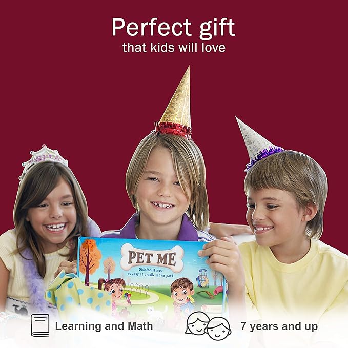 Pet Me Multiplication and Division Game - Fun Math Board Game for 5 - 9 Year Olds, Easy Start STEM Toy, Perfect Educational Gift for Kids (Girls & Boys), Homeschoolers, Grade 1 and Up