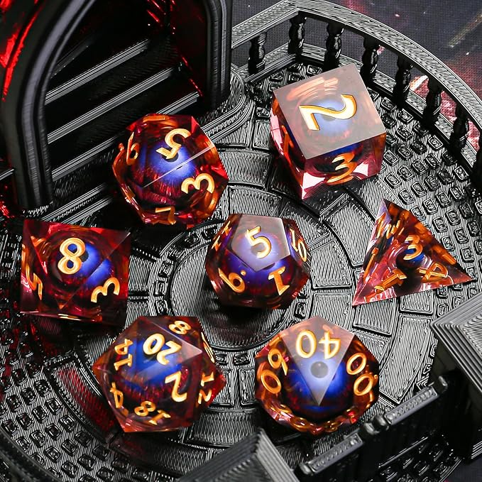 Sharp Edge Dice Set d&d,Dungeons and Dragons Dice,Polyhedral DND Dice Set for Board Games