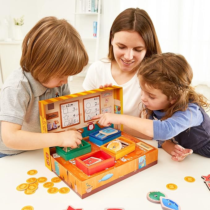 TOI Magnetic Go Fishing Game Set for Toddlers Aged 2 and Up, Montessori Color&Shape Sorting Learning Matching Toy for Kids, Educational Game for Boys and Girls, 1-4 Players