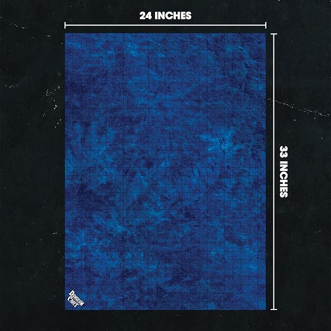 DUNGEON CRAFT Battle Map for DND & RPG – Double-Sided Gloss Laminated 24"x33" Mat with 1" Grid – Wet/Dry Erase Tabletop Terrain – Ocean Pack