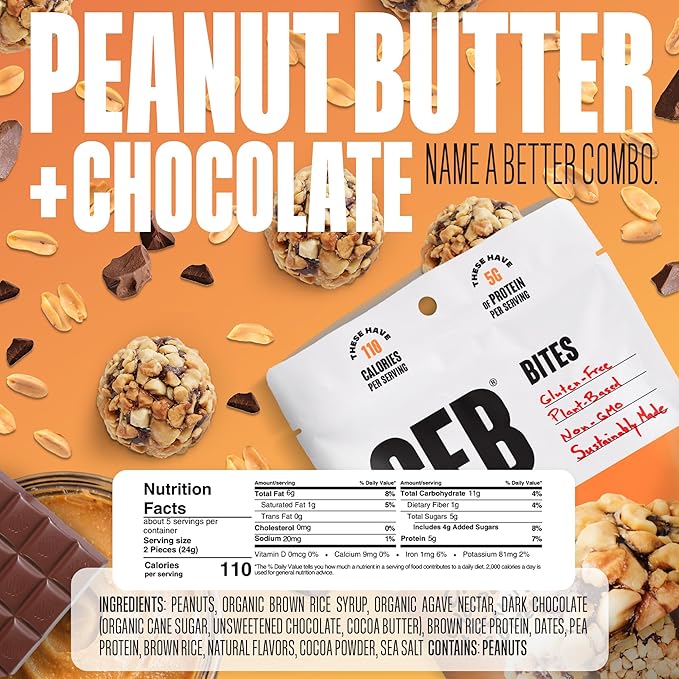 The GFB Variety Pack Protein Bites - Gluten Free, Plant Based, Non GMO, Sustainably Made – Ridiculously Tasty, Healthy, Vegan, Protein Energy Balls, 4 oz (6 Count)