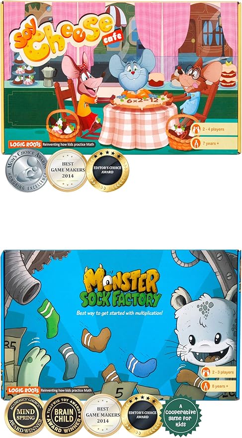 2 Math Multiplication Games for Kids | Learn Times Tables The Fun Way with Say Cheese Café and Monster Sock Factory | Educational Games for Kids 8-12 Year olds