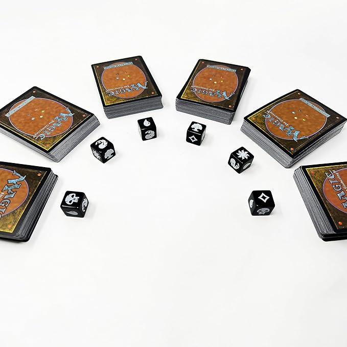 Citadel Black MTG Mana Dice Set of 16 Premium Dice – with Velvet Drawstring Pouch, Magic: The Gathering