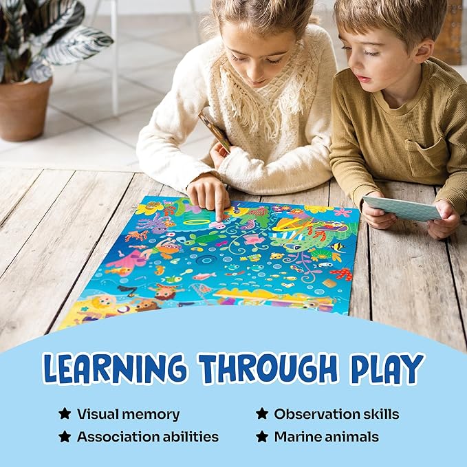 Beach Observation Puzzle - A Family Search & Find Game About Ocean Conservation - Fun & Educational Preschool Games for Boys and Girls - Learning Resources for Kids Ages 4-6 by Adventerra Games
