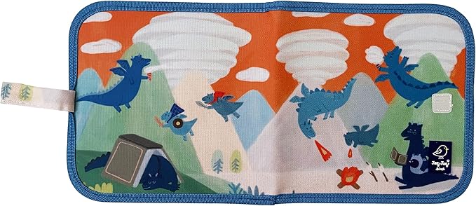 Jaq Jaq Bird Erasable Doodle Pad for Kids,Reusable Mess-Free Coloring and Toddlers Learning Toys-Chalkboard and Drawing Books-Includes 4 ButterSitx Chalks-Dragons