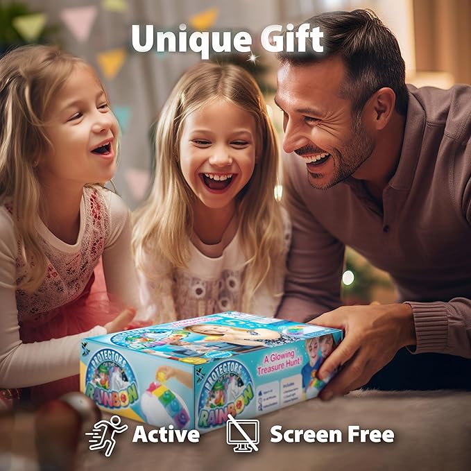 Hide and Seek Meets Rainbow Toys in “Protectors of The Rainbow” | Ages 4-10 | A Musical Treasure Hunt | Easter Egg Hunt & Glow in The Dark Game | Outdoor Toys | Unicorn & Leprechaun Theme