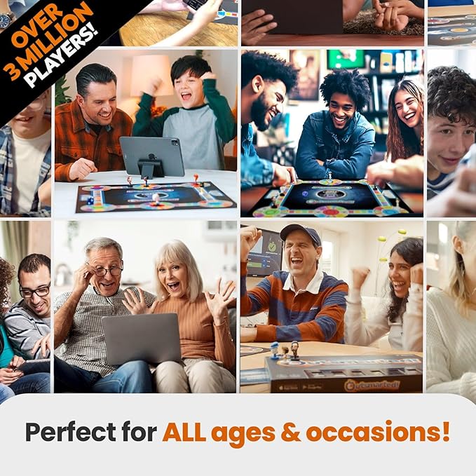 Outsmarted - The Live Quiz Show - 2025 Version - Remote Board Game - More than 10000 Multimedia Questions and Updates, Live TV Quiz Show, Family Game Night - Games for Adults, Teens and Kids - Ages 8+