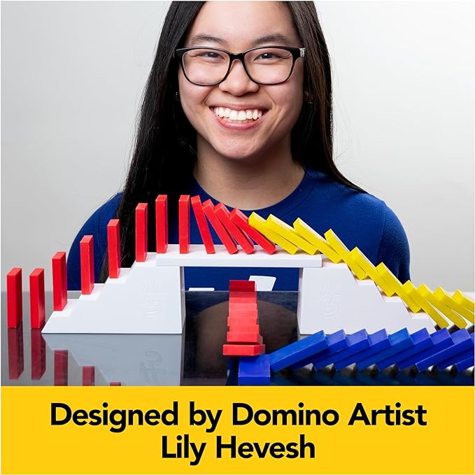 Spin Master Games, Lily Hevesh H5 Domino Creations 100-Piece Neon Dominoes Set, Building Toys for Kids & Family, Classic Activity Game, 1 & Up Players, for Ages 5 & Up