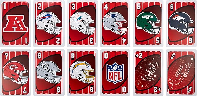 Mattel Games Giant UNO NFL Game for Kids, Adults & Family with Oversized Card, Collectible Deck for Fans