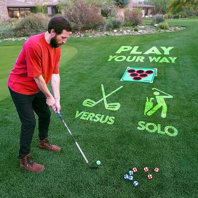 – Backyard Golf Game with 16 Chipping Velcro Balls & Mat, Yard and Outdoor Games for Adults & Family, Indoor Golf Set for Home, Beach or Party, Lawn Games for Adults & Family Outdoor