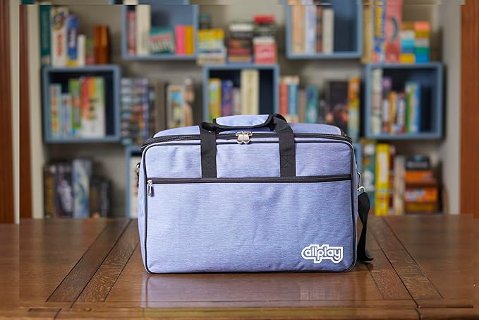 Board Game Bag - Fits 7 Standard Boxes - Carry With Backpack/Shoulder Strap/Luggage Slip - Padded For Protection - Duffle Bag For Travel Or Game Night - Pocket For DND Accessories (Amethyst Purple)