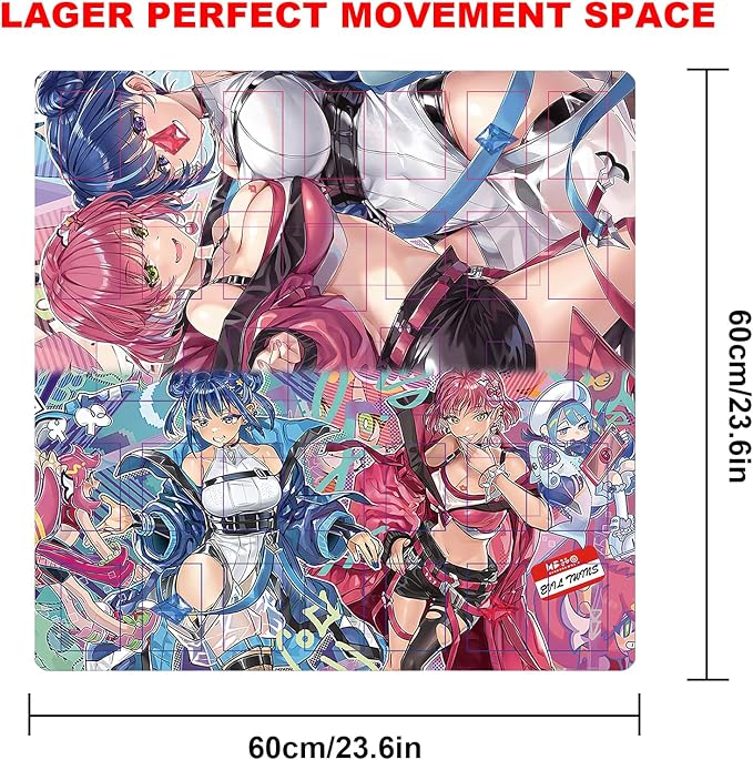 Card Rubber Mat - 2 Player, Square playmat for Gamer 60x60cm/23.6x23.6inch