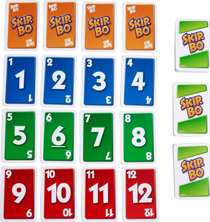 Mattel Games Skip Bo Card Game in Decorative Tin with 162 Cards, Sequencing Family Game for 2 to 6 Players, Kids Gift for Ages 7 Years & Older (Amazon Exclusive)