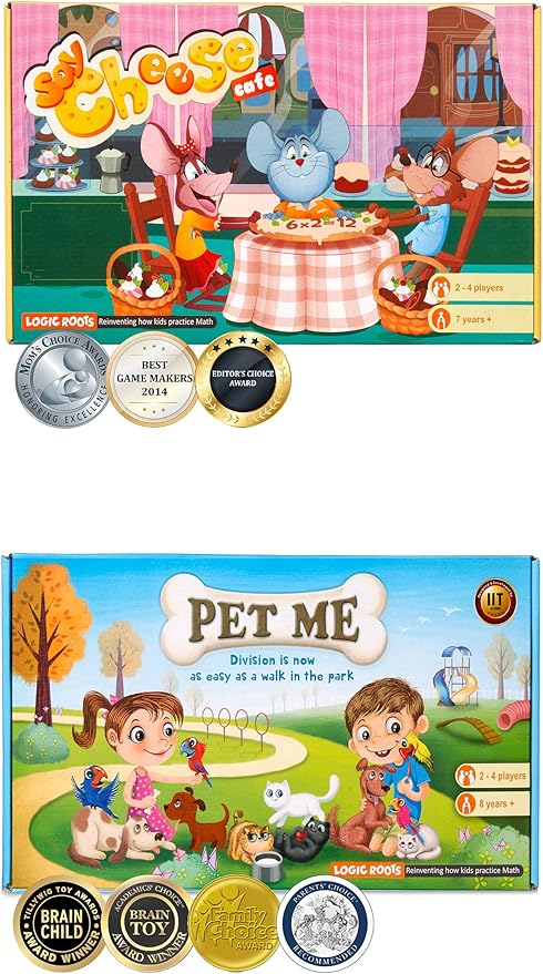 Two Multiplication and Division Games - Pet Me and Say Cheese Café | 2nd Grade Learning Games for Kids
