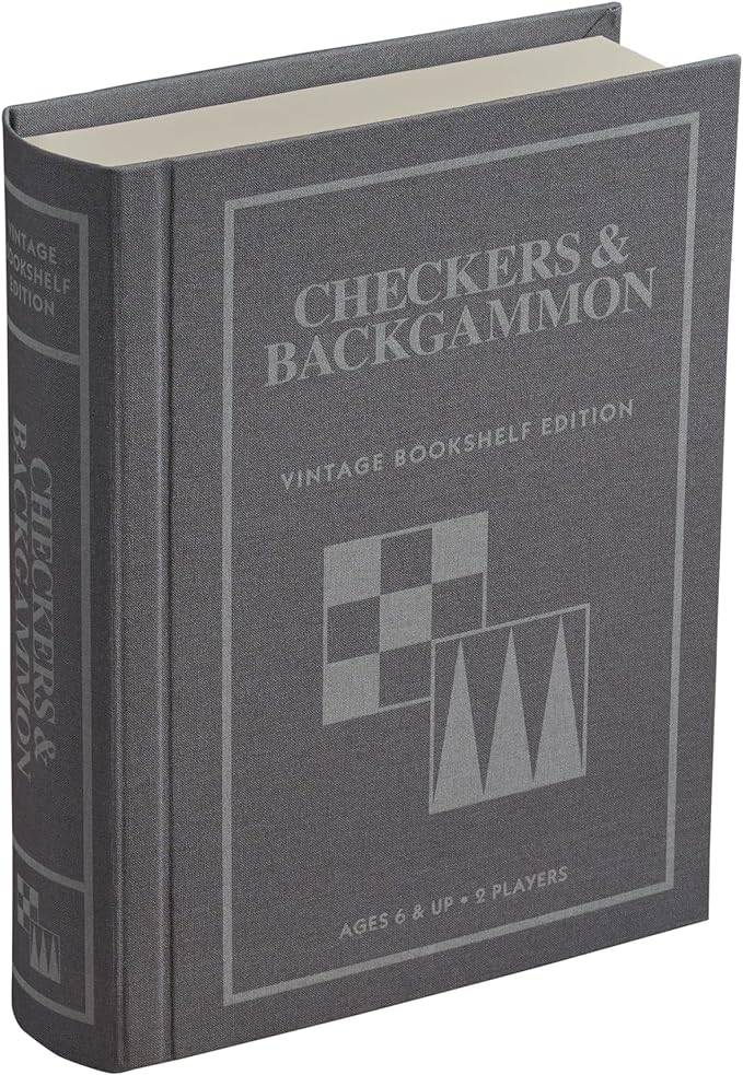 WS Game Company Checkers and Backgammon Vintage Bookshelf Edition