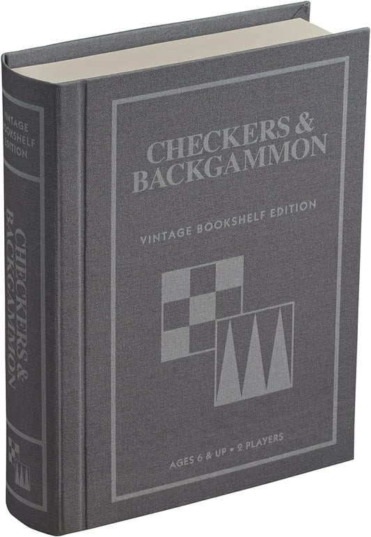 WS Game Company Checkers and Backgammon Vintage Bookshelf Edition
