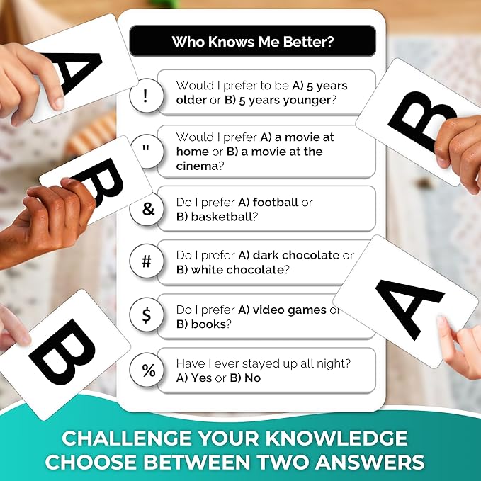QUOKKA Who Knows Better? - Original - Family Card Trivia Game | Fun Learning & Educational Questions for Families | Suitable for Boys & Girls