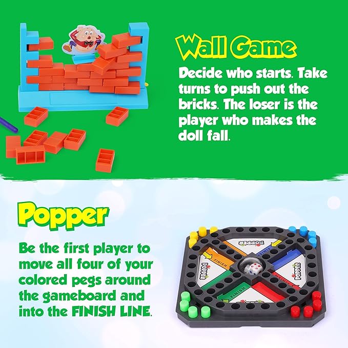 Travel Games 4-in-1 Airplane Travel Essentials, Road Trip Essentials Kids Fun Games, Easy Storage & Travel Friendly, Critical Thinking and Brain Development Skills