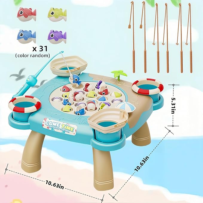 Magnetic Fishing Game for Kids Toddlers 3-8 Years Old, 47-Piece Fishing Toy Set, Fun Fishing Board Game, for 3-8 Year Old Boys Girls