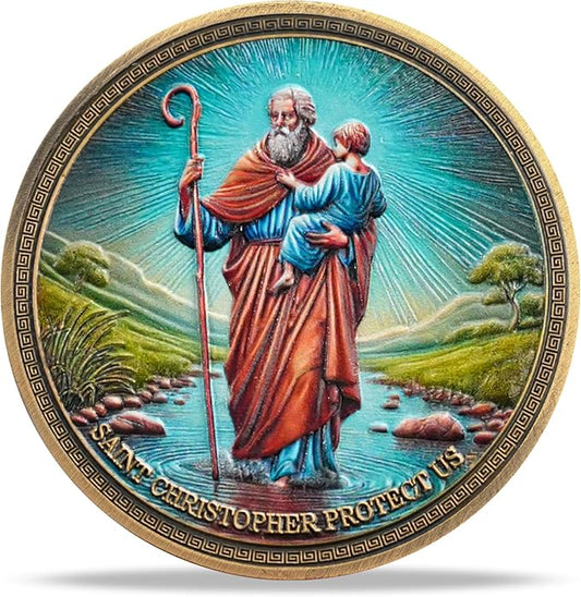 Saint Shepherd and Holy Child Religious Coin Inspirational Bible Verse Medallion Faith-Based Gifts for Spiritual Encouragement for Men & Women