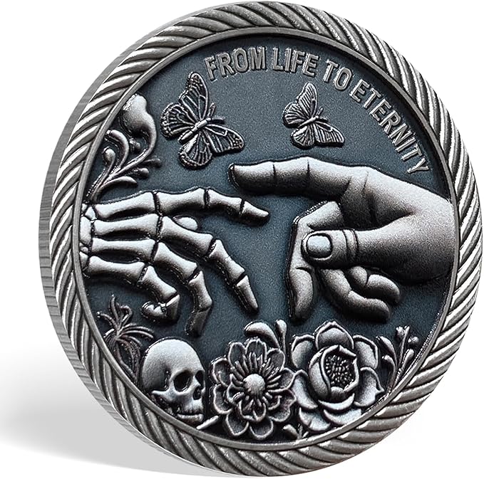 Memento Mori Coin Momento Mori Coin Skull Coin Stoic Gifts Memento Mori Calendar Living Memento Mori Amor Fati Coin (Facepalm Skull)