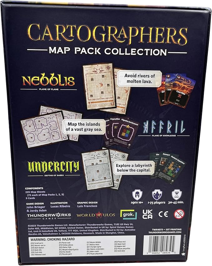 Cartographers Map Pack Collection - Expansion Map Set Contains Nebblis, Affril & Undercity, Ages 10+, 1-75 Players, 30-45 Minutes
